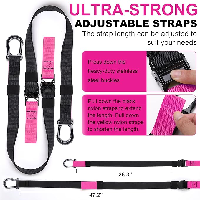 Home Resistance Training Kit | Full-Body Workout with Suspension Trainer Straps, Door Anchor, Handles, and Carrying Bag | Complete Home Gym Equipment