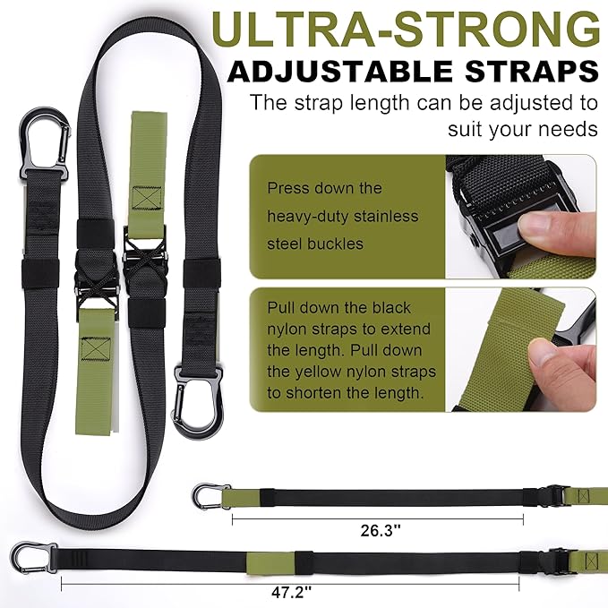 Home Resistance Training Kit | Full-Body Workout with Suspension Trainer Straps, Door Anchor, Handles, and Carrying Bag | Complete Home Gym Equipment