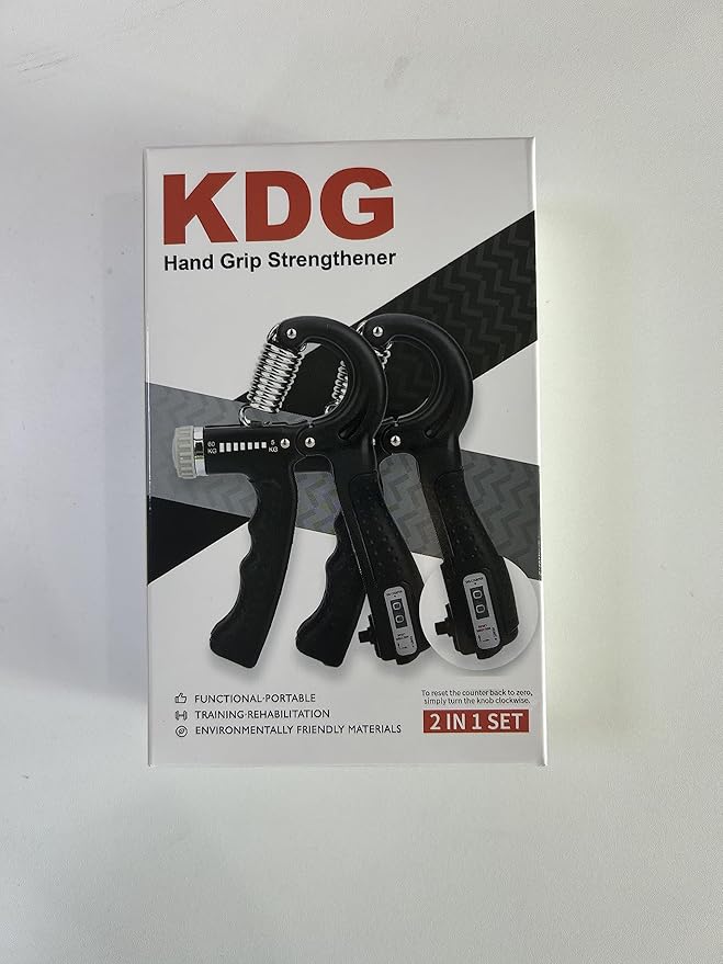 KDG Hand Grip Strengthener 2 Pack Adjustable Resistance 10-130 lbs Forearm Exerciser,Grip Strength Trainer for Muscle Building and Injury Recovery for Athletes
