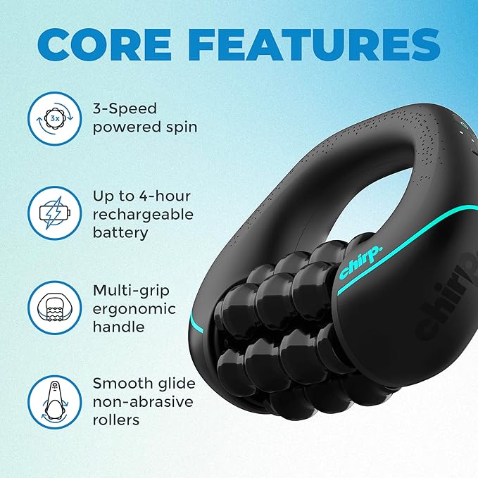 Chirp RPM Mini + XR 6" Wheel Bundle - Rolling Percussive Massager and Foam Roller Wheel, Supports Deep Tissue Massage and Back Pain Relief