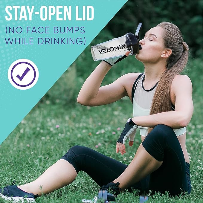 -2 Pack- 28 oz Protein Shaker Bottles for Protein Mixes - 2x Wire Whisk | Leak Proof Shaker Cups for Protein Shakes | Protein Shaker Bottle Pack (Black/Transparent)
