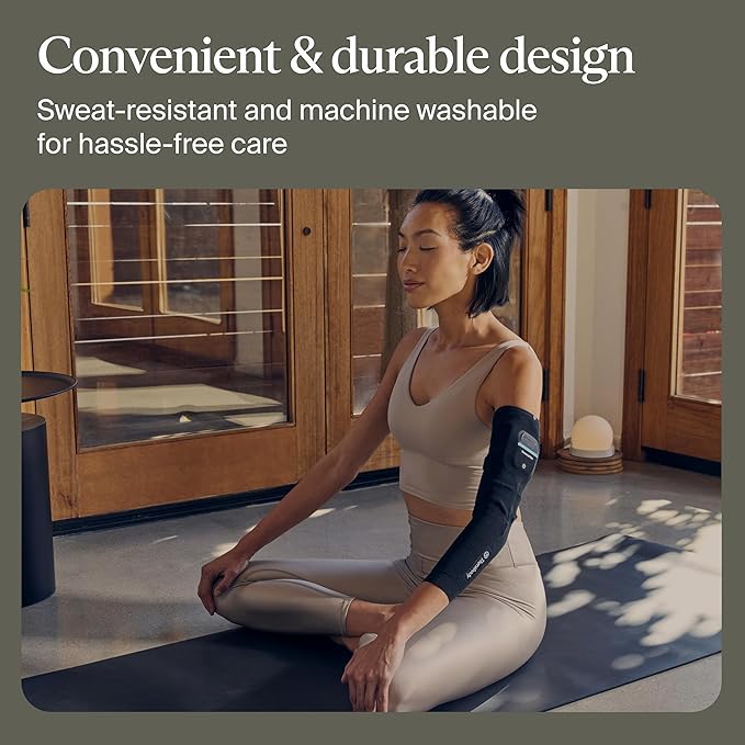 Therabody RecoveryPulse Arm - Compression and Vibration Sleeve for On The Go Relief, Reduce Soreness and Pain in Arms, Increase Flexibility (Extra Large)
