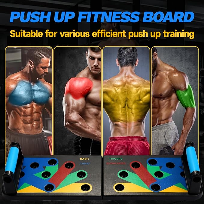 Foldable PushUp Stands Board Fitness,Workout Equipment for Home Gym, Men & Women Adjustable Pushup Board for Chest, Abs, Arms & Core Training,Portable Push-Up Board for Full Body Exercise