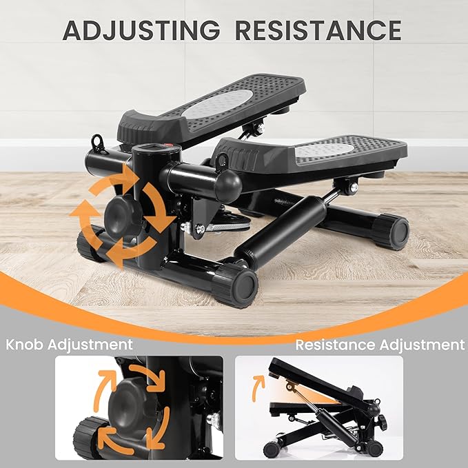 Steppers for Exercise, Stair Steeper with Resistance Bands, Portable Stepper Capable of Full-Body Exercise, Low Noise and Smooth, Bear 300 lbs