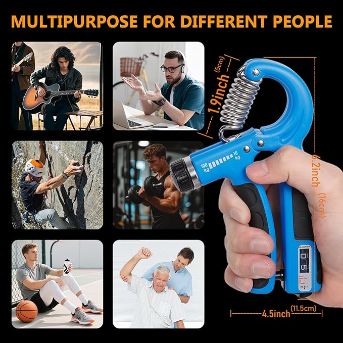 JKSHMYT Grip Strength Trainer Kits (5 Pack), Adjustable Resistance Forearm Strengthener, Hand Gripper Strengthener for Muscle Building and Injury Recovery for Athletes