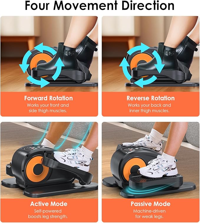 2025 New Under Desk Elliptical Machine,Portable Seated Pedal Exercise Machine for Seniors,Mini Ellipse Leg Exerciser with 12 Adjustable Speeds&Remote Control,Quiet&Compact for Home Office