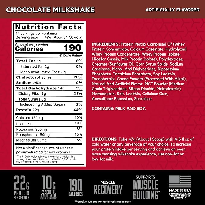 BSN SYNTHA-6 Premium Protein Powder with 6g of Fiber, Whey Protein, Micellar Casein, Milk Protein Isolate Blend, 5g Fat, Chocolate Milkshake, 14 Servings (Packaging May Vary)