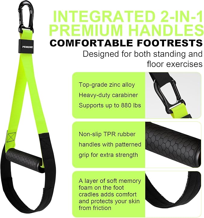 Home Resistance Training Kit | Full-Body Workout with Suspension Trainer Straps, Door Anchor, Handles, and Carrying Bag | Complete Home Gym Equipment