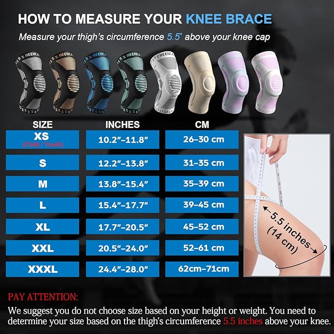 NEENCA Professional Knee Brace for Pain Relief, Medical Knee Support with Patella Pad & Side Stabilizers, Compression Knee Sleeve for Meniscus Tear, ACL, Joint Pain, Runner, Workout