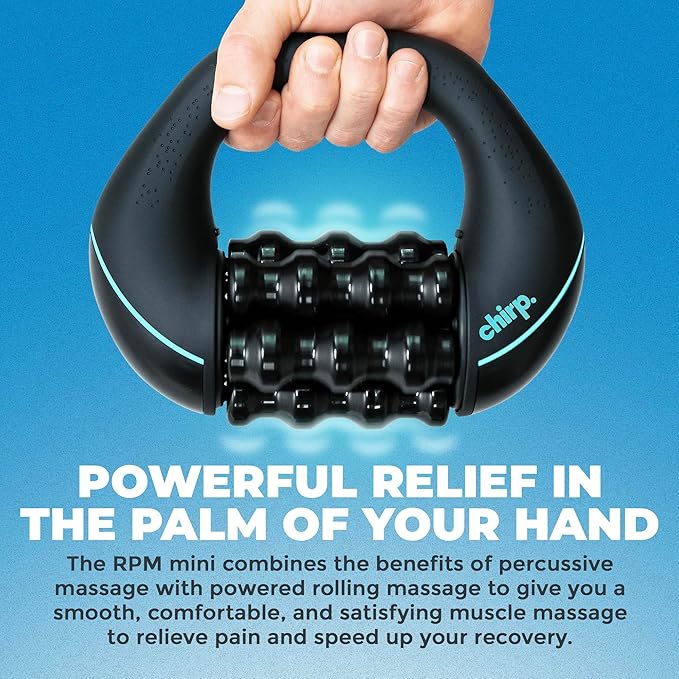 Chirp RPM Mini + XR 6" Wheel Bundle - Rolling Percussive Massager and Foam Roller Wheel, Supports Deep Tissue Massage and Back Pain Relief