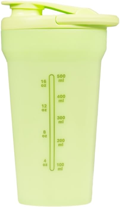 Hydrojug 20 oz Noiseless Shaker Bottle – 100% Leakproof Shaker Cup for Protein Mixes, Pre-Workout & Supplement Shakes – Durable, Easy Clean Design, Honeydew
