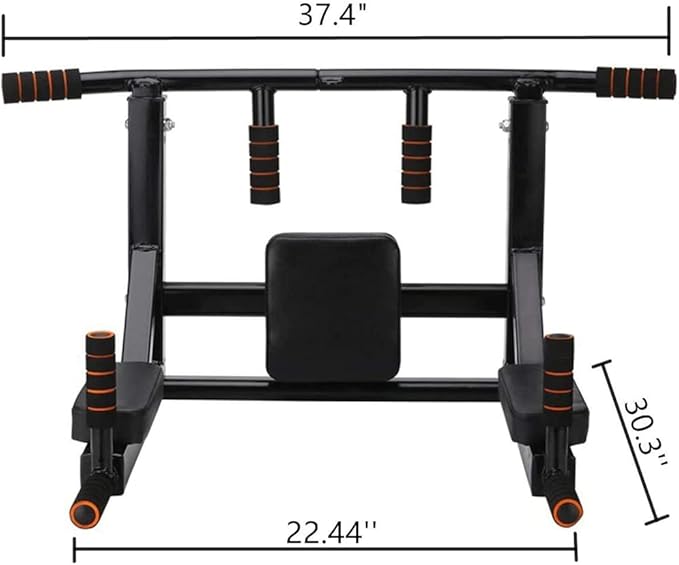 ptlsy Wall Mounted Pull Up Bar Multifunctional with Multi-grip Chin Up Bar Heavy Duty Dip Station for Home Gym Indoor Workout, Fitness Equipment, Dip Stand Supports to 440 Lbs