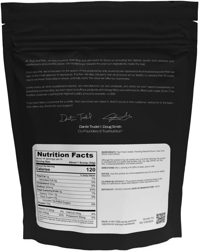 True Nutrition Grass Fed Beef Protein Powder Isolate - 29g of Paleo, Keto, Carnivore Beef Protein per Serving - Zero Carb, Fat and Gluten Free, Dairy Free, Soy Free - French Vanilla - 2 LB