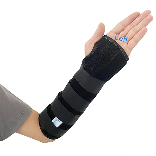 TANDCF Unisex Forearm and Wrist Support Splint Brace Double Fixation Wrist Brace for Carpal Tunnel,Adjustable Night Time Forearm Immobilizer Brace Splints,12.2 inch (31cm) length(LH/L)