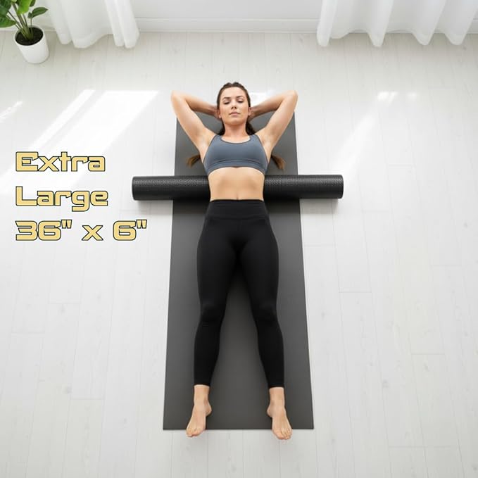 FitNation Foam Roller – High-Density Foam Muscle Roller – Textured Foam Rollers for Muscle Massage, Stretching, Pilates, Yoga