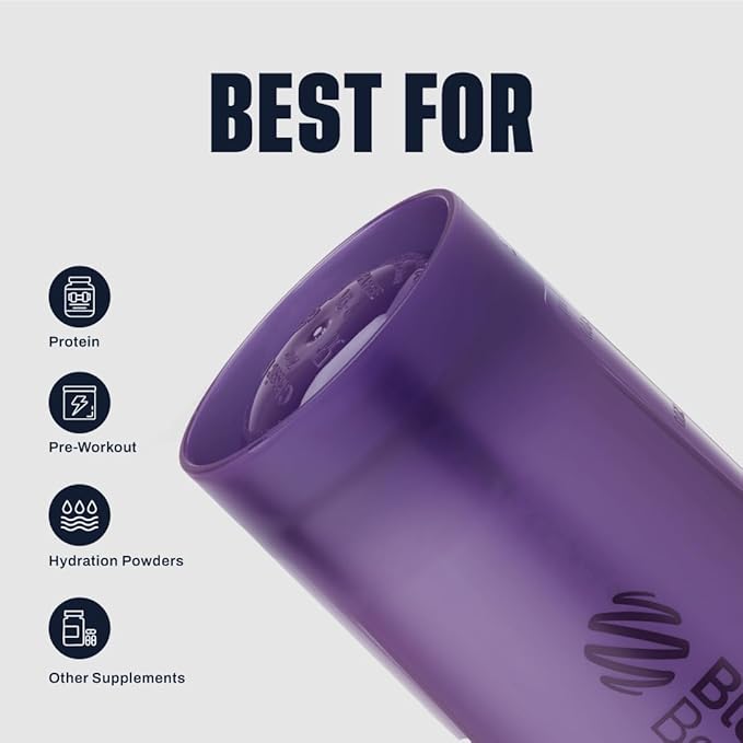 BlenderBottle Classic V2 Shaker Bottle Perfect for Protein Shakes and Pre Workout, 28oz, Full Color Purple