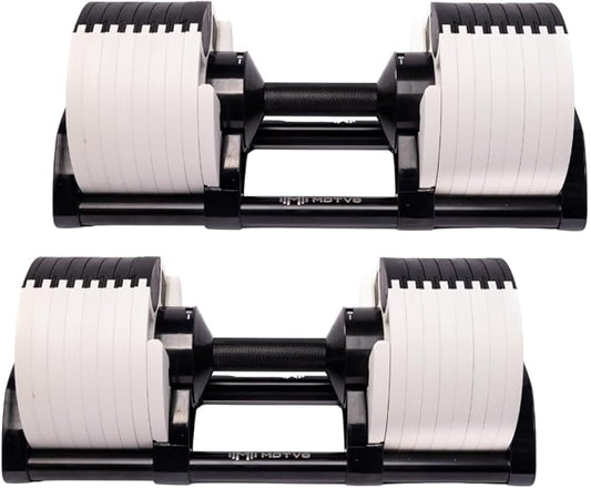 Probell 580 Adjustable Dumbbells - Motv8 Probell 580s, 5lbs - 80lbs Adjustable Free Weight Nuobell Style Dumbbells for Men and Women - Strength Training and Fitness