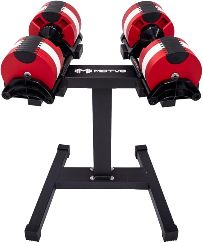 Probell 580 Adjustable Dumbbells - Motv8 Probell 580s, 5lbs - 80lbs Adjustable Free Weight Nuobell Style Dumbbells for Men and Women - Strength Training and Fitness