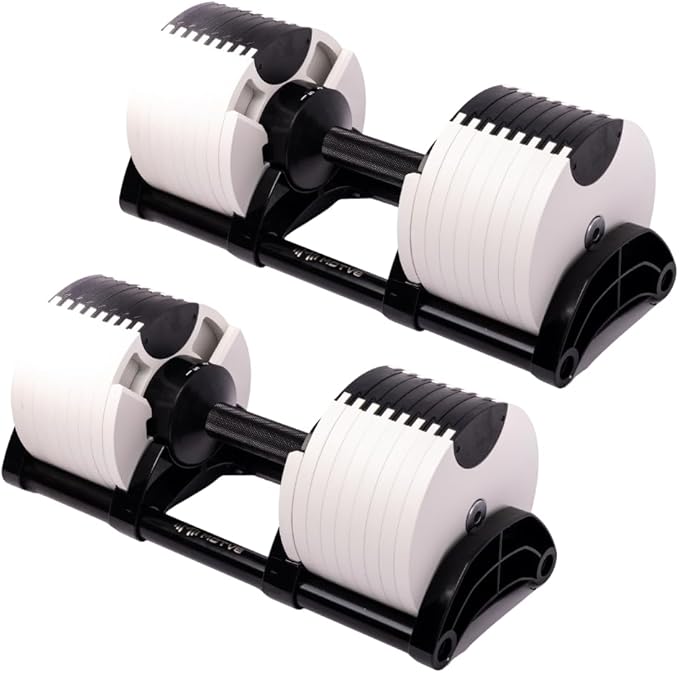 Probell 580 Adjustable Dumbbells - Motv8 Probell 580s, 5lbs - 80lbs Adjustable Free Weight Nuobell Style Dumbbells for Men and Women - Strength Training and Fitness