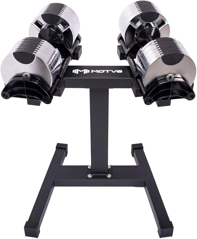 Probell 580 Adjustable Dumbbells - Motv8 Probell 580s, 5lbs - 80lbs Adjustable Free Weight Nuobell Style Dumbbells for Men and Women - Strength Training and Fitness