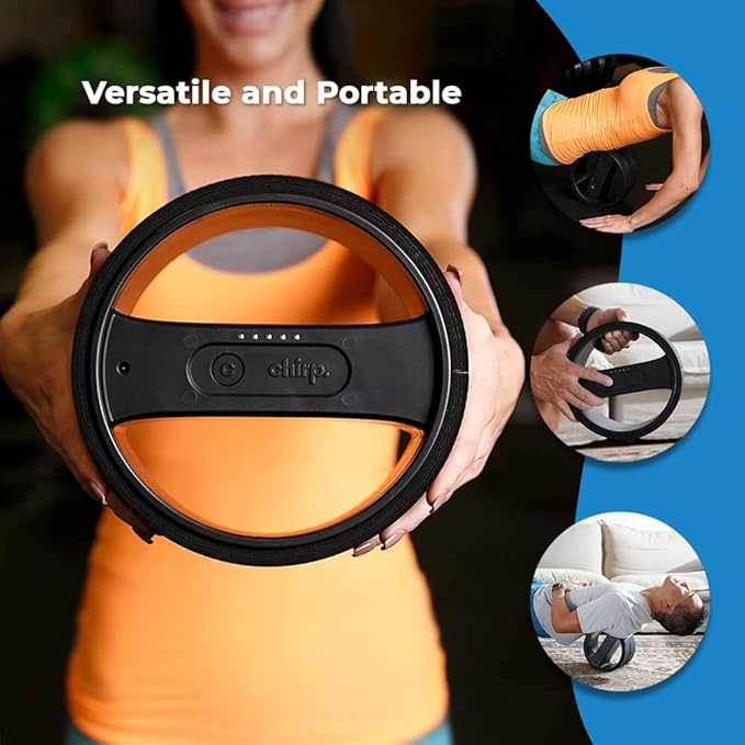 Chirp Wheel Pro Vibrating Massage Roller - 3 Speed Electric Massager for Back Pain Relief & Muscle Therapy, Workout Recovery, Physical Therapy, Yoga Massage | High Density Foam, 8" Black Up to 500 lbs