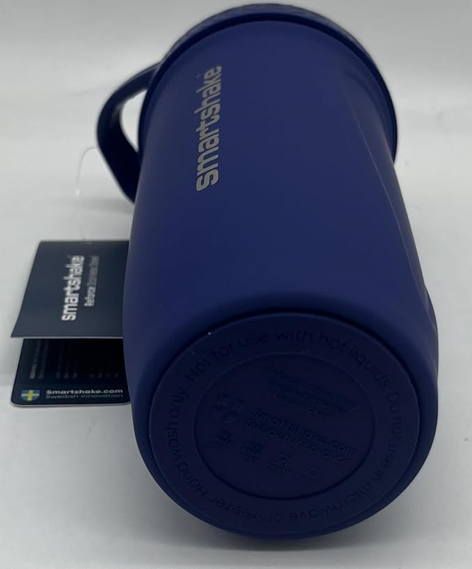Smartshake Reforce Stainless Steel Protein Shaker Bottle 900 ml | 30 oz - Leakproof Screw-on Lid - BPA Free – Non Insulated Bottle- Unisex (Navy Blue)