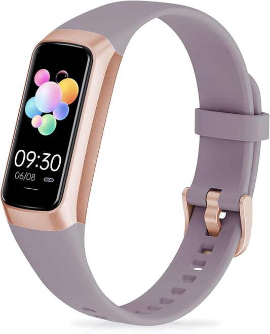 Fitness Tracker with 24/7 Heart Rate,Blood Oxygen Blood Pressure Sleep Monitor, Activity Trackers 5 ATM Waterproof,Step Calorie Counter Pedometer Health Smart Watch for Women Men Dusty Purple