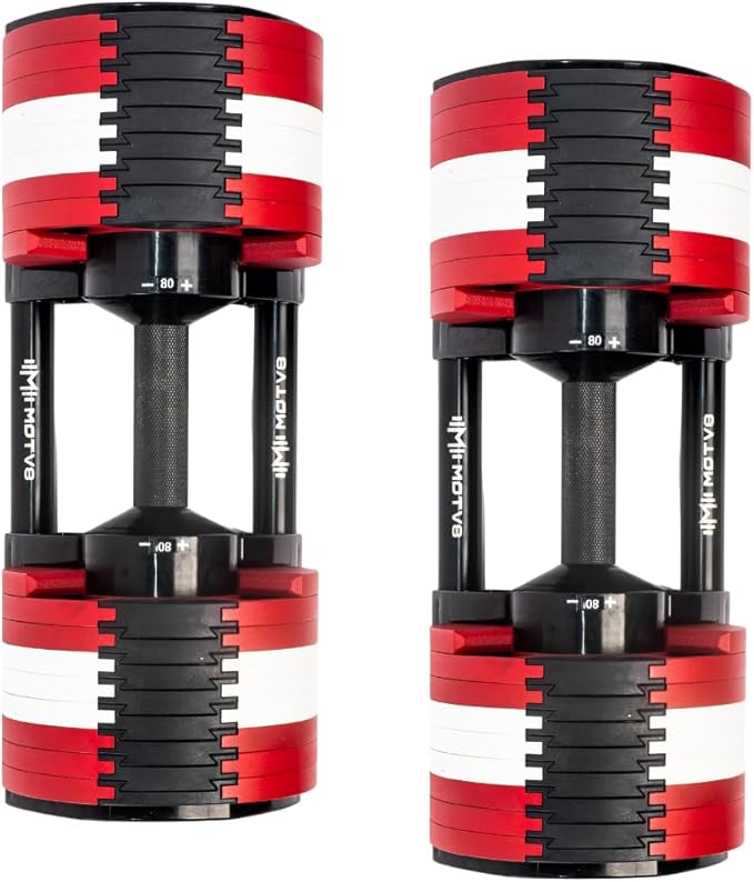Probell 580 Adjustable Dumbbells - Motv8 Probell 580s, 5lbs - 80lbs Adjustable Free Weight Nuobell Style Dumbbells for Men and Women - Strength Training and Fitness