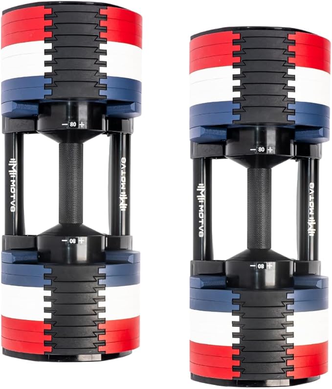 Probell 580 Adjustable Dumbbells - Motv8 Probell 580s, 5lbs - 80lbs Adjustable Free Weight Nuobell Style Dumbbells for Men and Women - Strength Training and Fitness