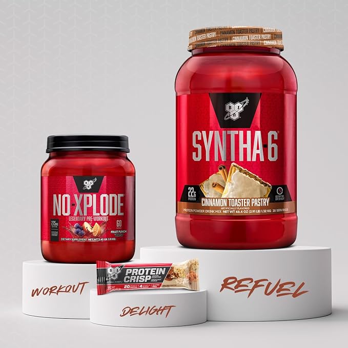 BSN SYNTHA-6 Premium Protein Powder with 6g of Fiber, Whey Protein, Micellar Casein, Milk Protein Isolate Blend, 5g Fat, Cinnamon Toaster Pastry, 28 Servings (Packaging May Vary)