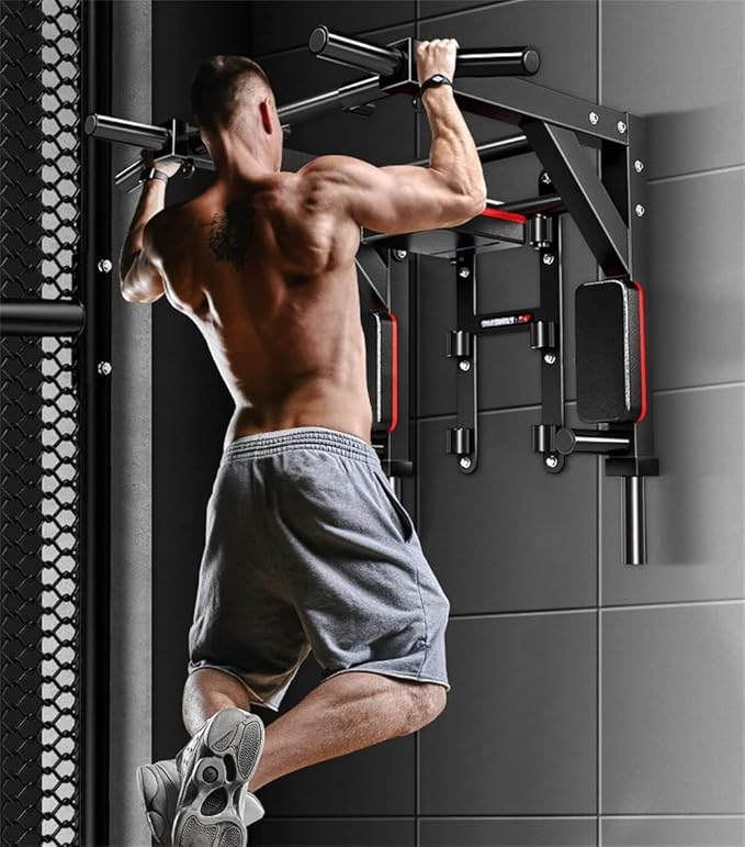 Multifunctional Wall Mounted Pull Up Bar/Chin Up bar,Dip Station for Indoor Home Gym Workout,Power Tower Set Gym Equipment 800LBS