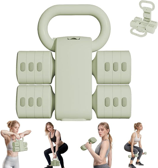 Adjustable Kettlebell Set, 4-in-1 Free Weight Kettlebell sets (5.5lbs 7.7lbs 9.9lbs 12.1lbs) for women, Weight Dumbbell Set of 2 for Home Gym Fitness Training