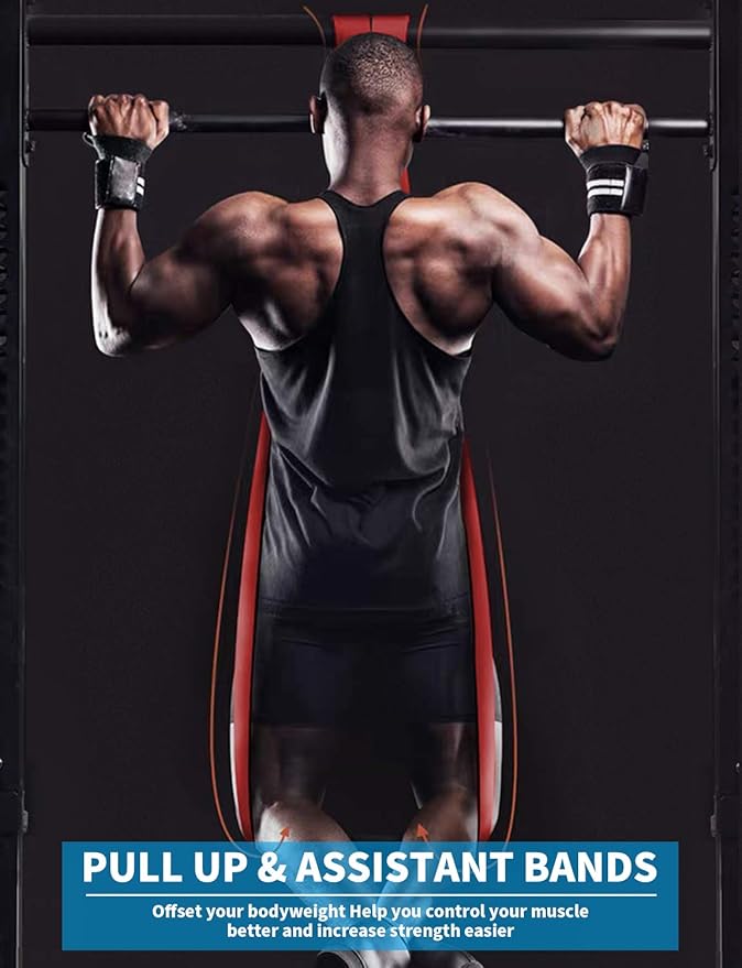 Resistance Bands, Pull Up Bands, Exercise Workout Bands for Working Out, Pull Up Assistance Bands Set for Men & Women, Body Stretching, Physical Therapy, Muscle Training