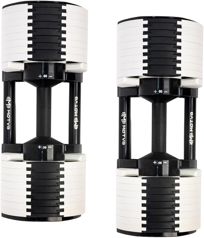 Probell 580 Adjustable Dumbbells - Motv8 Probell 580s, 5lbs - 80lbs Adjustable Free Weight Nuobell Style Dumbbells for Men and Women - Strength Training and Fitness