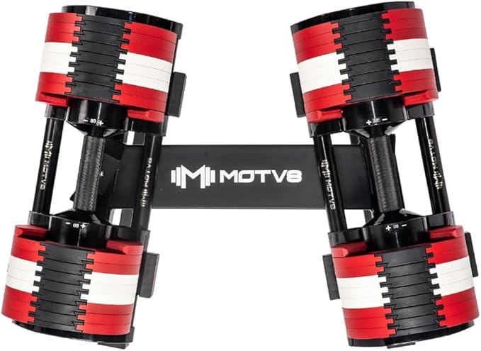 Probell 580 Adjustable Dumbbells - Motv8 Probell 580s, 5lbs - 80lbs Adjustable Free Weight Nuobell Style Dumbbells for Men and Women - Strength Training and Fitness