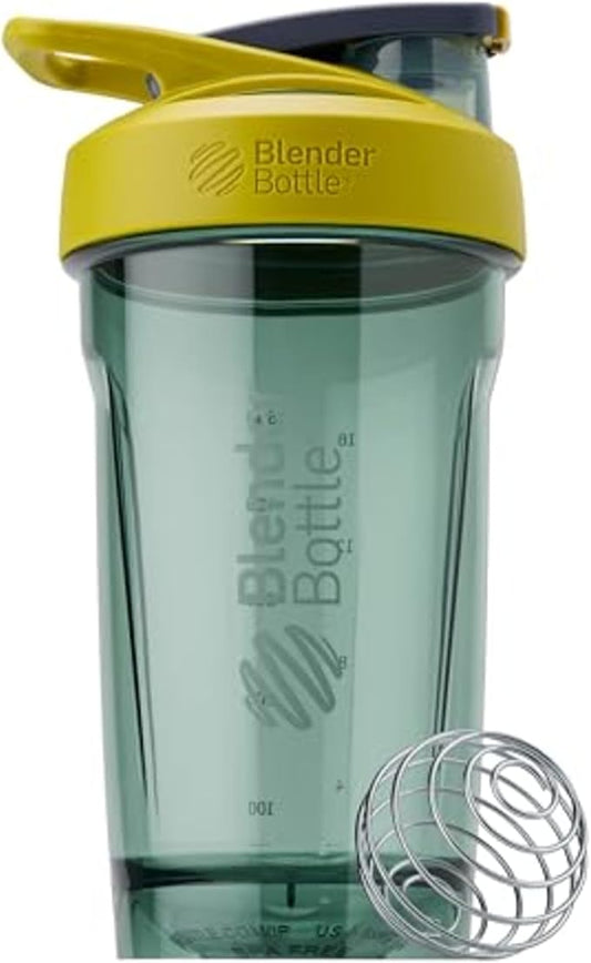 BlenderBottle Sport Shaker Bottle with Wire Whisk, 24-Ounce, Yellow – Protein Shakes & Hydration for Athletes & Fitness Enthusiasts, Easy Mixing, Durable & Lightweight, Lockable Lid