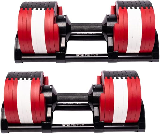 Probell 580 Adjustable Dumbbells - Motv8 Probell 580s, 5lbs - 80lbs Adjustable Free Weight Nuobell Style Dumbbells for Men and Women - Strength Training and Fitness
