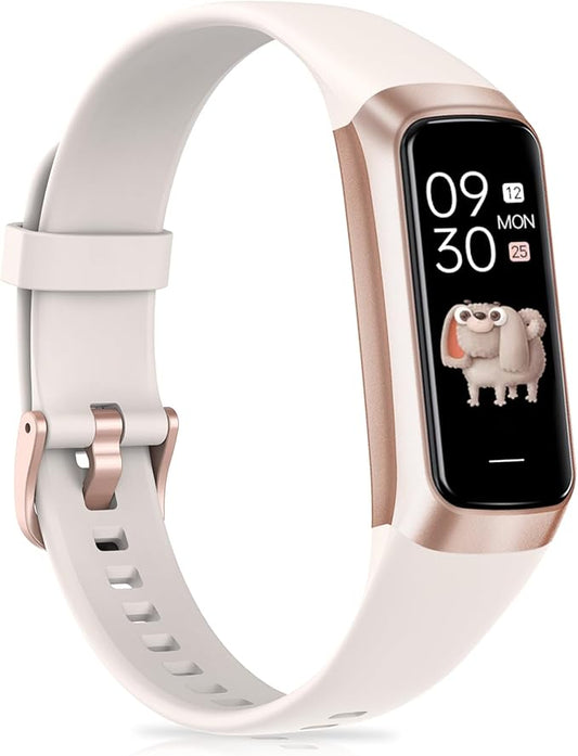Fitness Tracker with 24/7Heart Rate, Blood Pressure, Sleep Tracking, Calorie, Activity Tracker with 1.1" AMOLED Color Screen, Waterproof Step Tracker for Android iPhones Women Men