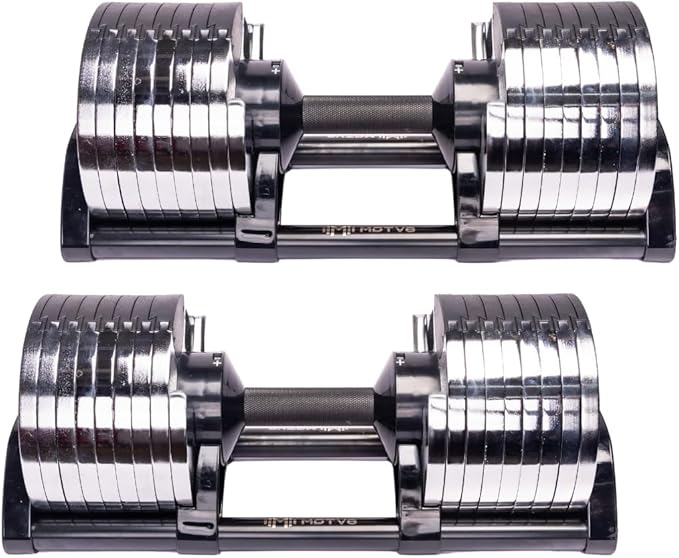 Probell 580 Adjustable Dumbbells - Motv8 Probell 580s, 5lbs - 80lbs Adjustable Free Weight Nuobell Style Dumbbells for Men and Women - Strength Training and Fitness