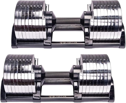 Probell 580 Adjustable Dumbbells - Motv8 Probell 580s, 5lbs - 80lbs Adjustable Free Weight Nuobell Style Dumbbells for Men and Women - Strength Training and Fitness
