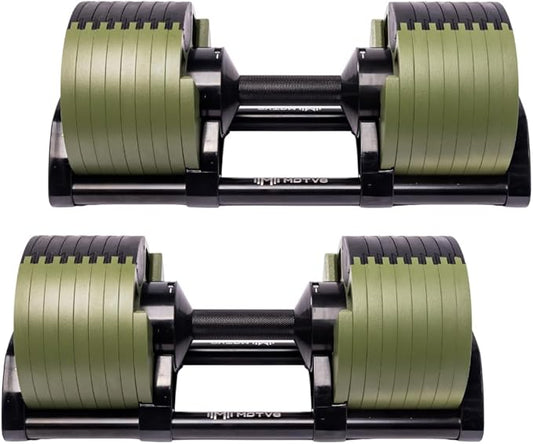 Probell 580 Adjustable Dumbbells - Motv8 Probell 580s, 5lbs - 80lbs Adjustable Free Weight Nuobell Style Dumbbells for Men and Women - Strength Training and Fitness