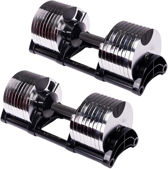 Probell 580 Adjustable Dumbbells - Motv8 Probell 580s, 5lbs - 80lbs Adjustable Free Weight Nuobell Style Dumbbells for Men and Women - Strength Training and Fitness