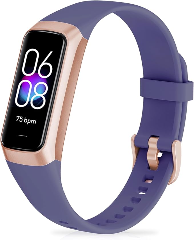 Fitness Tracker with 24/7 Heart Rate, Blood Oxygen Blood Pressure Sleep Monitor, Activity Trackers 5 ATM Waterproof,Step Calorie Counter Pedometer Health Smart Watch for Women Men Purple