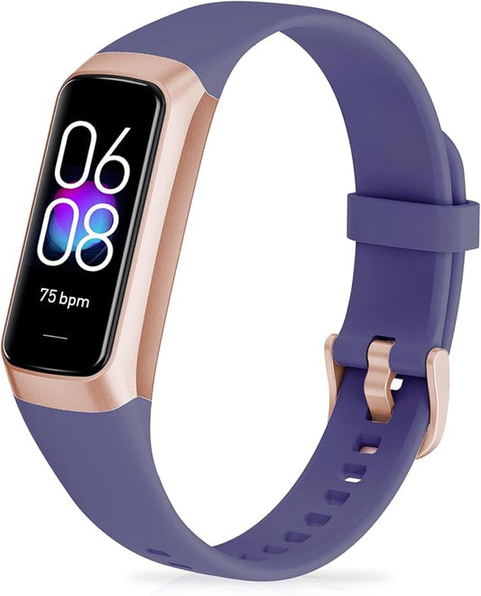 Fitness Tracker with 24/7 Heart Rate, Blood Oxygen Blood Pressure Sleep Monitor, Activity Trackers 5 ATM Waterproof,Step Calorie Counter Pedometer Health Smart Watch for Women Men Purple