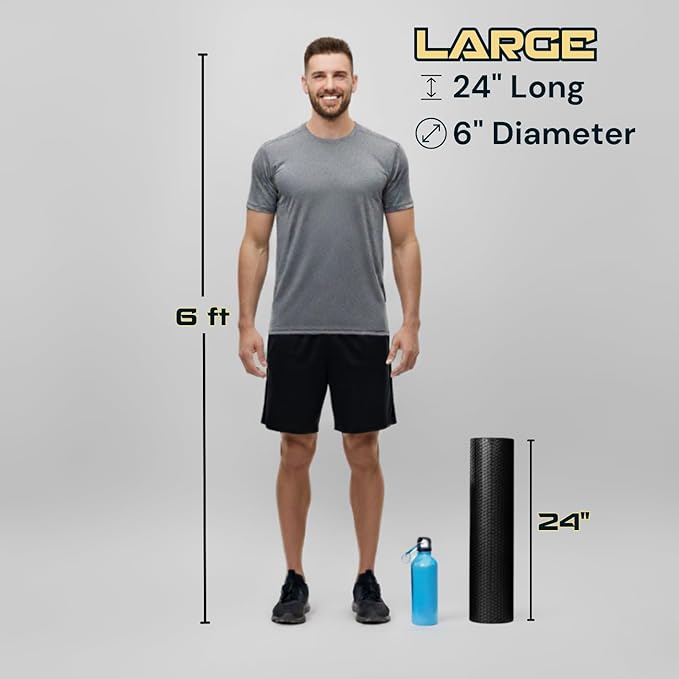 FitNation Foam Roller – High-Density Foam Muscle Roller – Textured Foam Rollers for Muscle Massage, Stretching, Pilates, Yoga