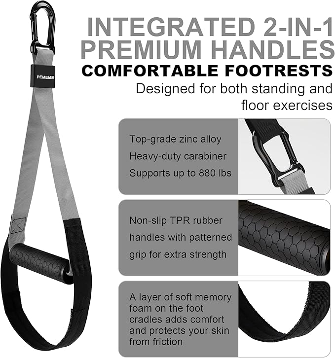 Home Resistance Training Kit | Full-Body Workout with Suspension Trainer Straps, Door Anchor, Handles, and Carrying Bag | Complete Home Gym Equipment