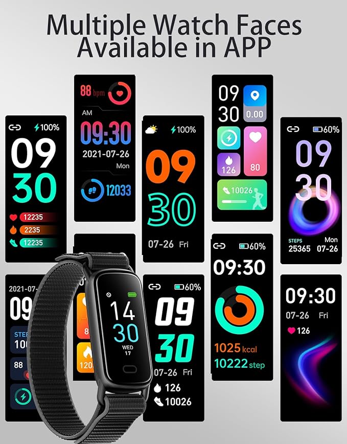 Fitness Tracker for Women Men, Fitness Watches with Heart Rate SpO2 Sleep Tracking,16 Sports Modes, SMS/SNS Notification Reminder IP68 Waterproof Activity Tracker for Android iOS Phone