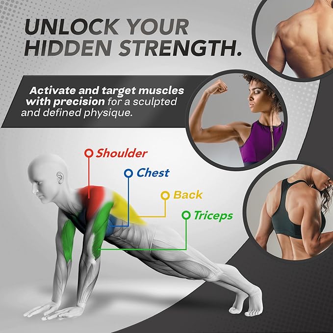 Push Up Board - Portable Multifunction All-in-One Fitness Accessories, Includes Resistance Bands & Pull Up Band, Durable Workout Board for Home Gym, Great Chest Workout Equipment