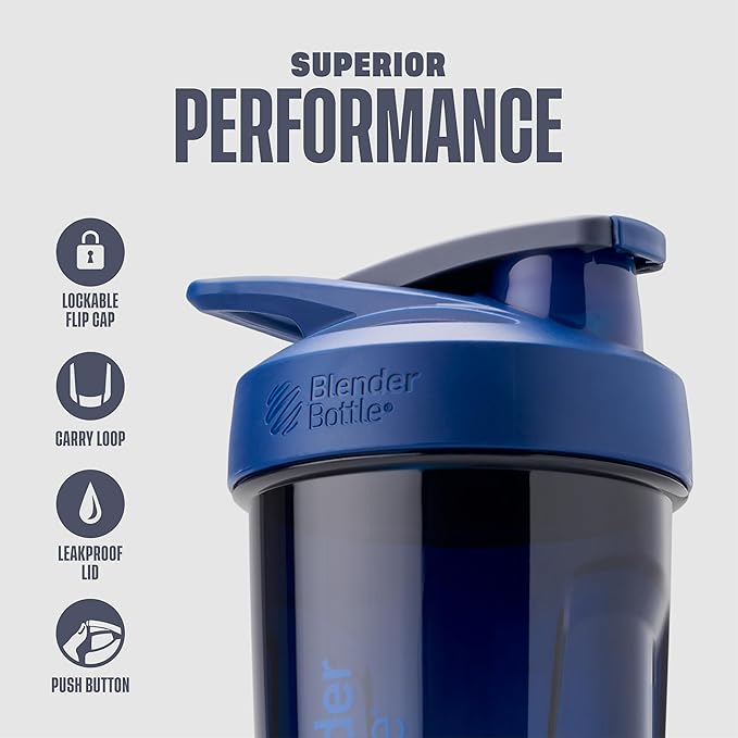 BlenderBottle Sport Shaker Bottle with Wire Whisk, 28-Ounce, Blue – Protein Shakes & Hydration for Athletes & Fitness Enthusiasts, Easy Mixing, Durable & Lightweight, Lockable Lid