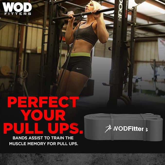 WODFitters Pull Up Assistance Band for Stretching, Mobility Workouts, Warm Up, Recovery, Powerlifting, Home Fitness and Exercise…